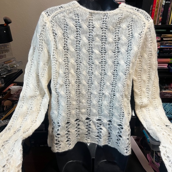 Express Sweaters Set Pink and Cream Size M Mohair angora Cable  Vintage EUC - Picture 4 of 16